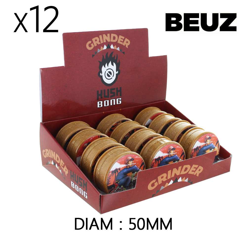 Boîte de 12 Grinders en chanvre Bike Biodégradable Marron 50mm — vue 3