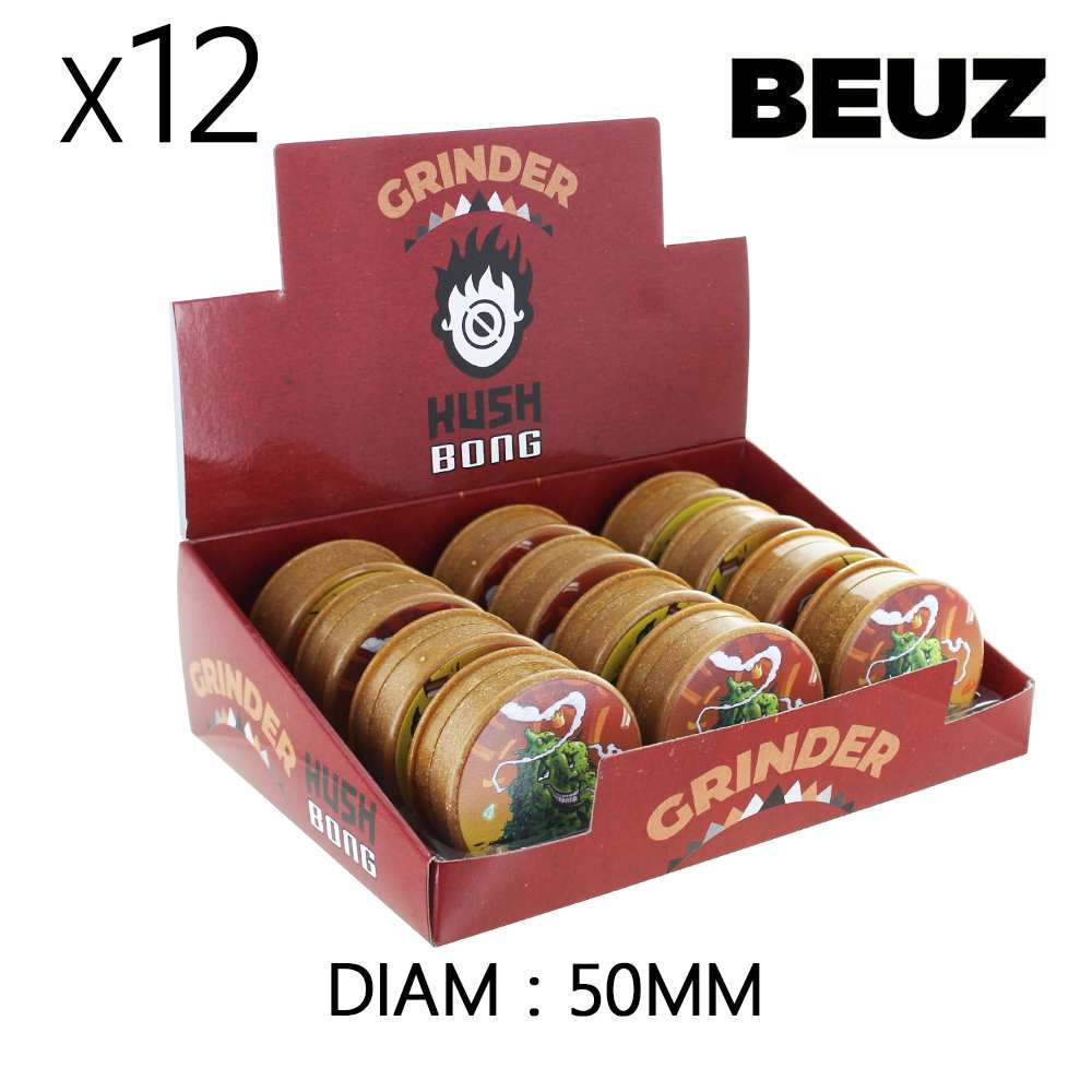 Boîte de 12 Grinders en chanvre Beuz Buds biodégradable marron 50mm — vue 3