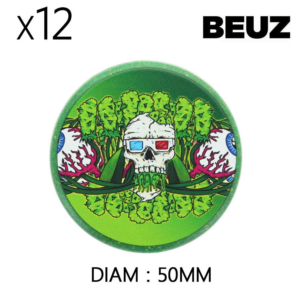 Boîte de 12 Grinders en chanvre Beuz Skeleton Vert — vue 2