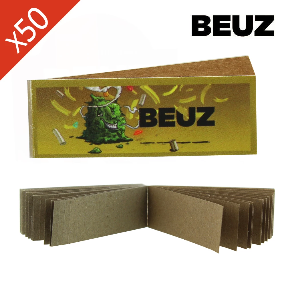 Boîte de 50 carnets de filtres perforés Brown Buds Beuz