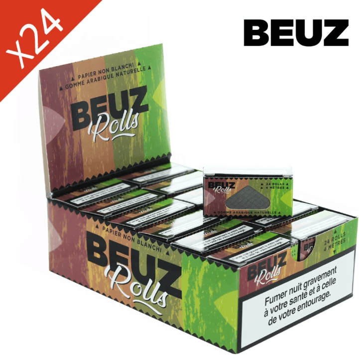 Boite de 24 Rouleaux de feuille Slim Brown Non Blanchi Beuz — vue 3