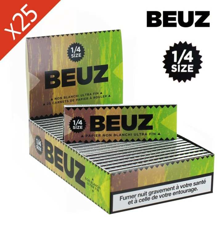 Boite de 25 carnets de feuilles 1/4 non blanchies à rouler Beuz