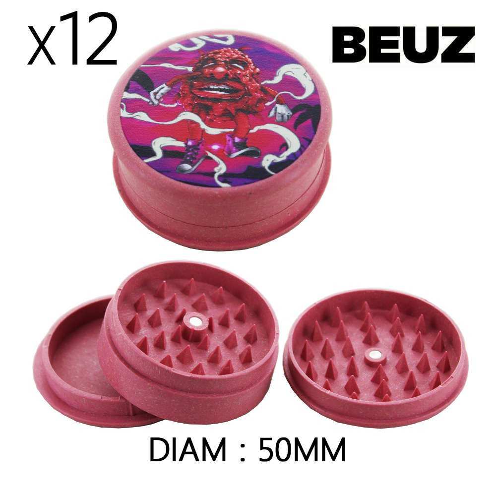 Boîte de 12 Grinders en chanvre biodégradable Pink Bloodybud 50mm — vue 2