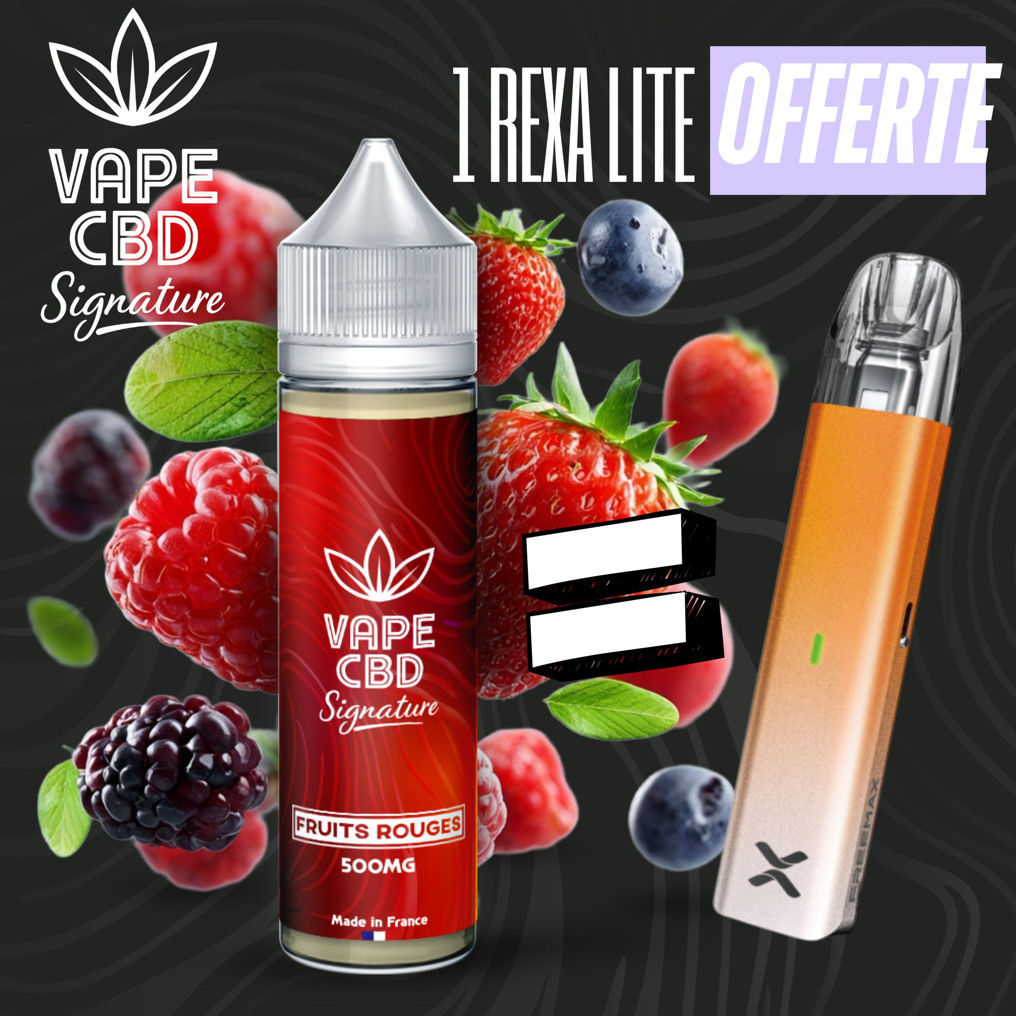 Pack eliquide CBD Fruits Rouges Vape CBD Signature 50ml — vue 2