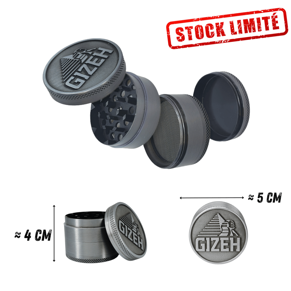Grinder Gizeh Métal 4 Parties - Broyeur Épices et Herbes avec Raclette — vue 2