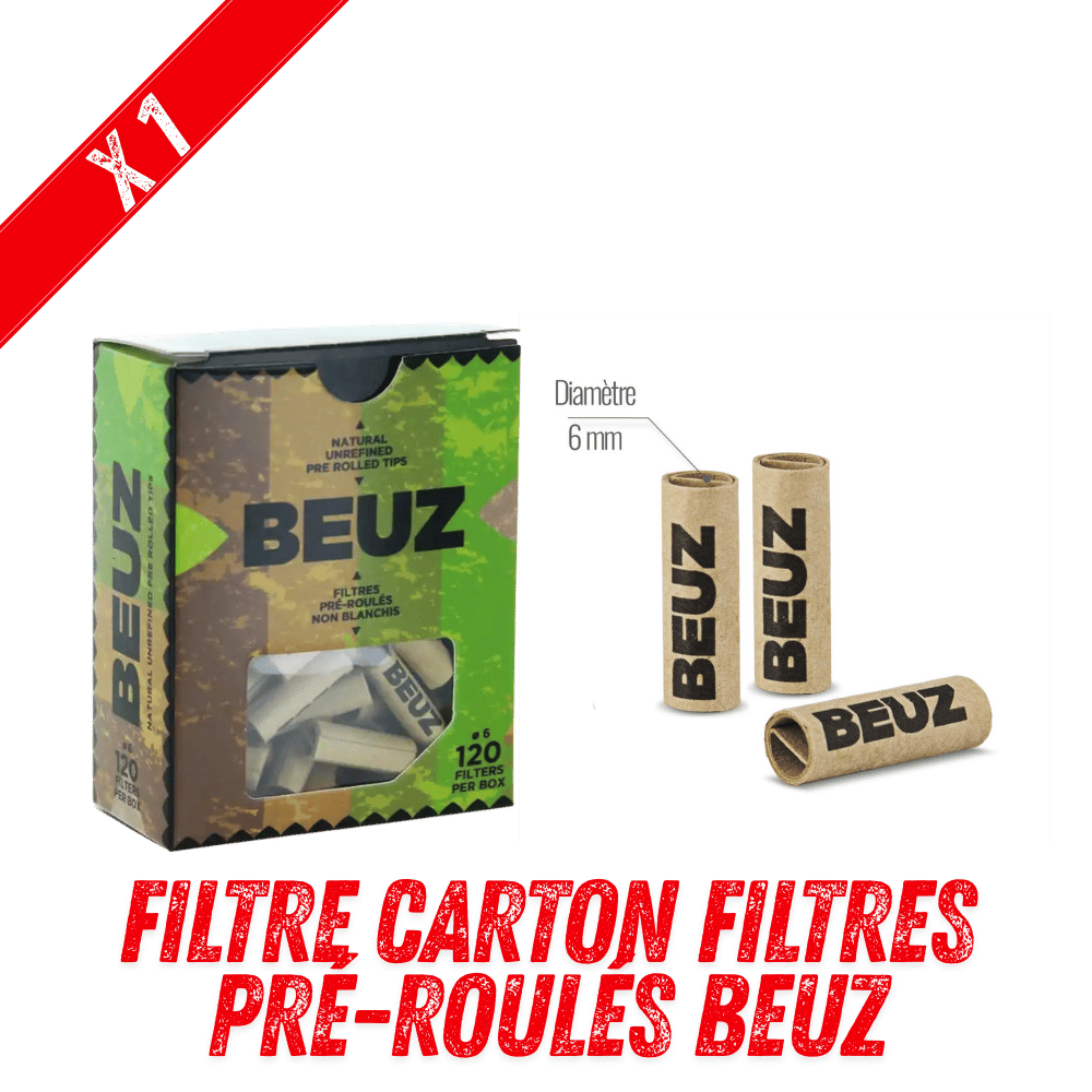 Filtre Carton Beuz - 120 Filtres Pré-Roulés 6mm
