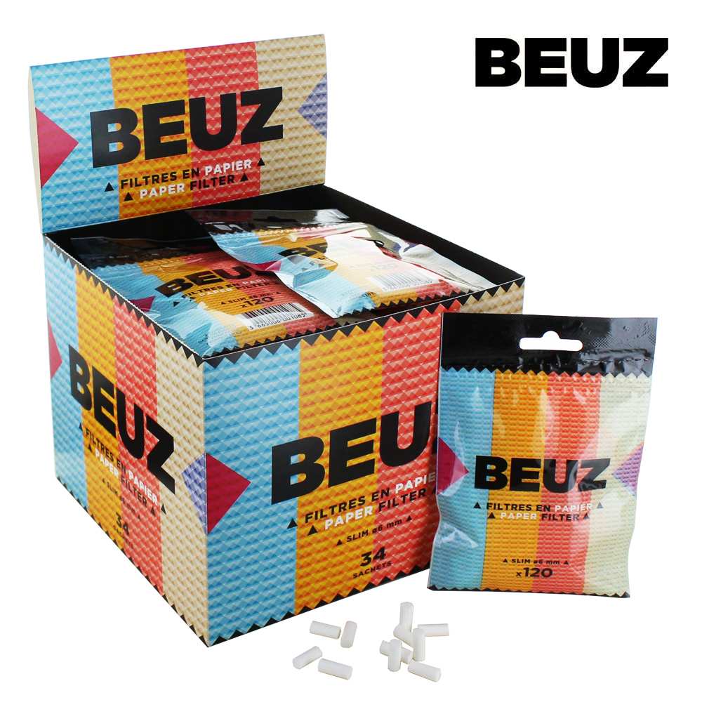 Boite de 34 sachets Filtre Papier Beuz Slim Blanc — vue 3