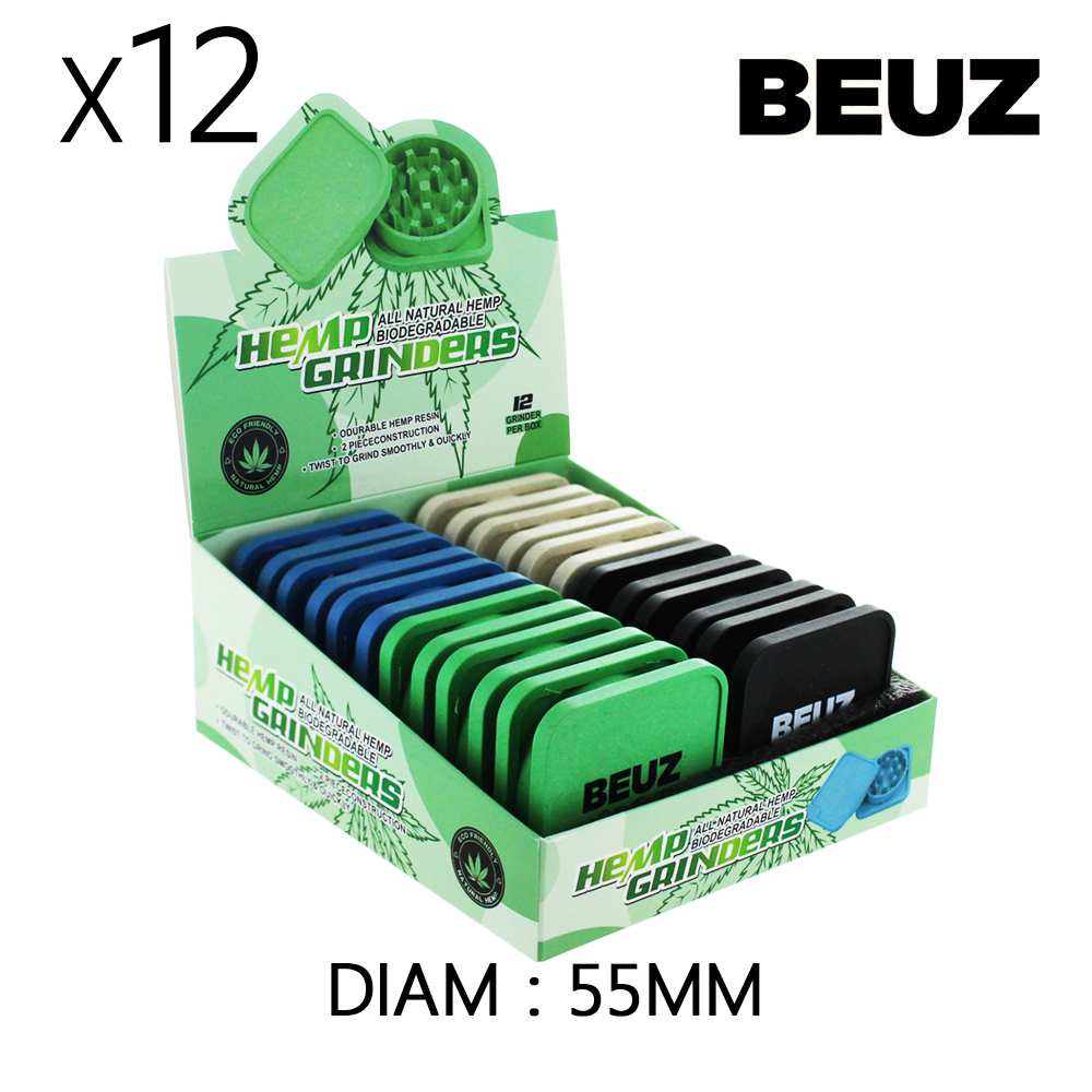 Boîte de 12 Grinders en chanvre 55 mm Kush Beuz Cubex — vue 3