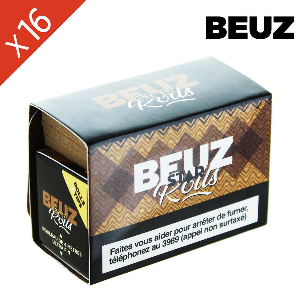 Boîte de 16 Rouleaux de Feuille à Rouler Slim Star + Filtres Beuz — vue 2